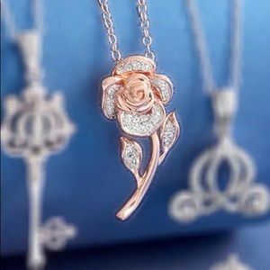 Enchanted Disney Belle Rose Diamond Necklace